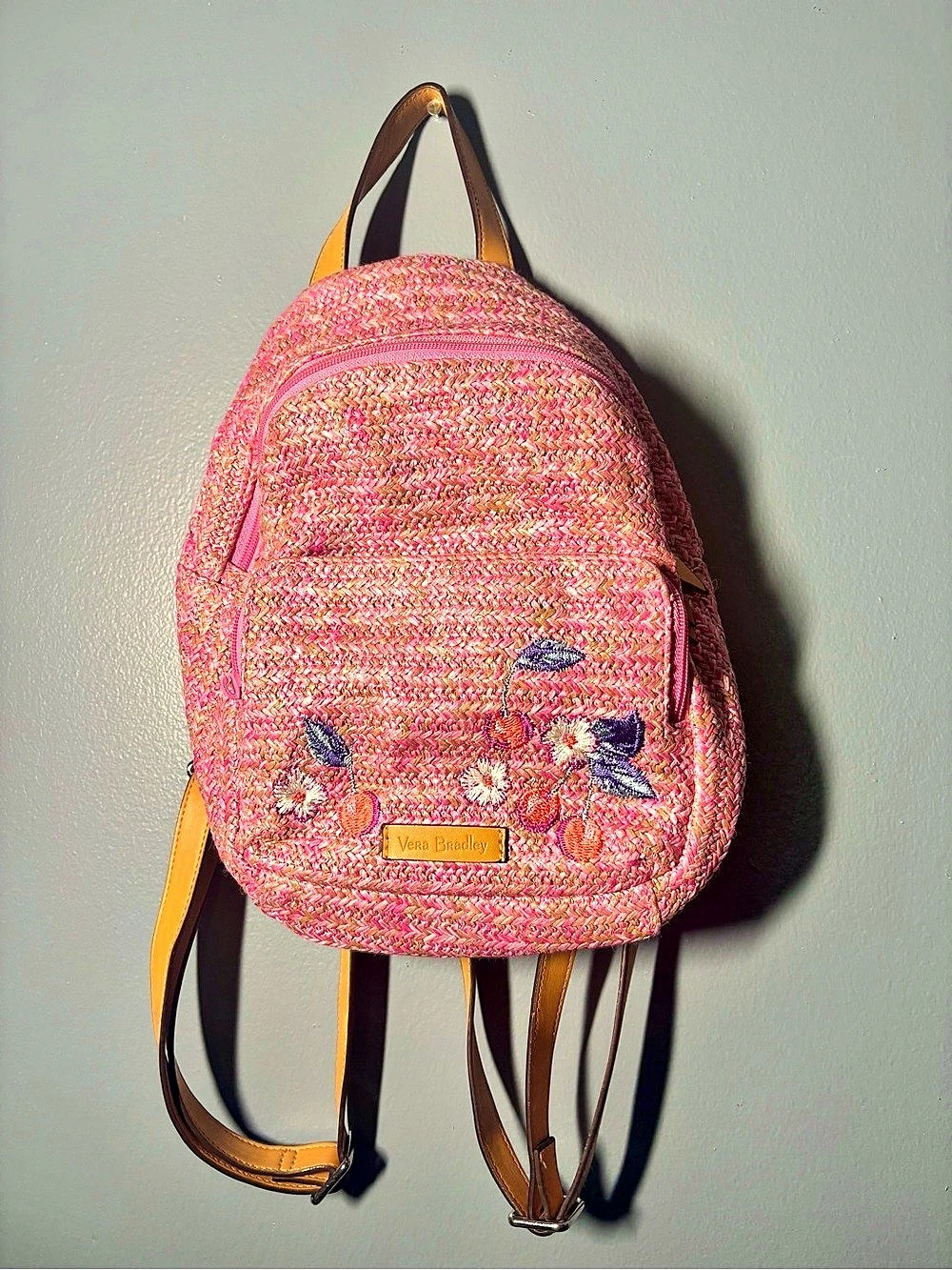 Vera Bradley Straw Mini Backpack Pink
